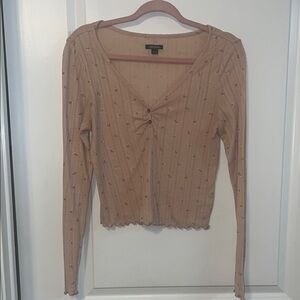 Wild Fable Women's Tan Button-Front Blouse